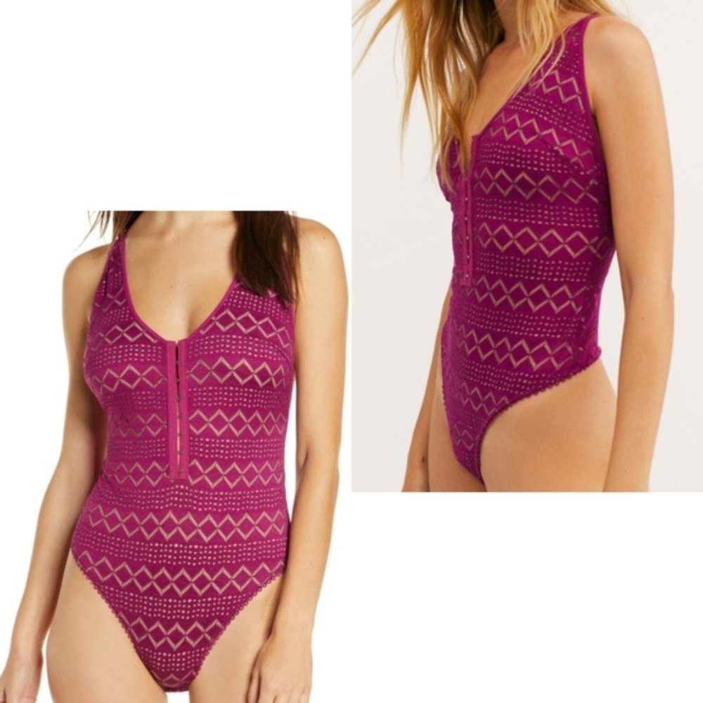 Free People Bodysuit | Raspberry Lined Adjustable